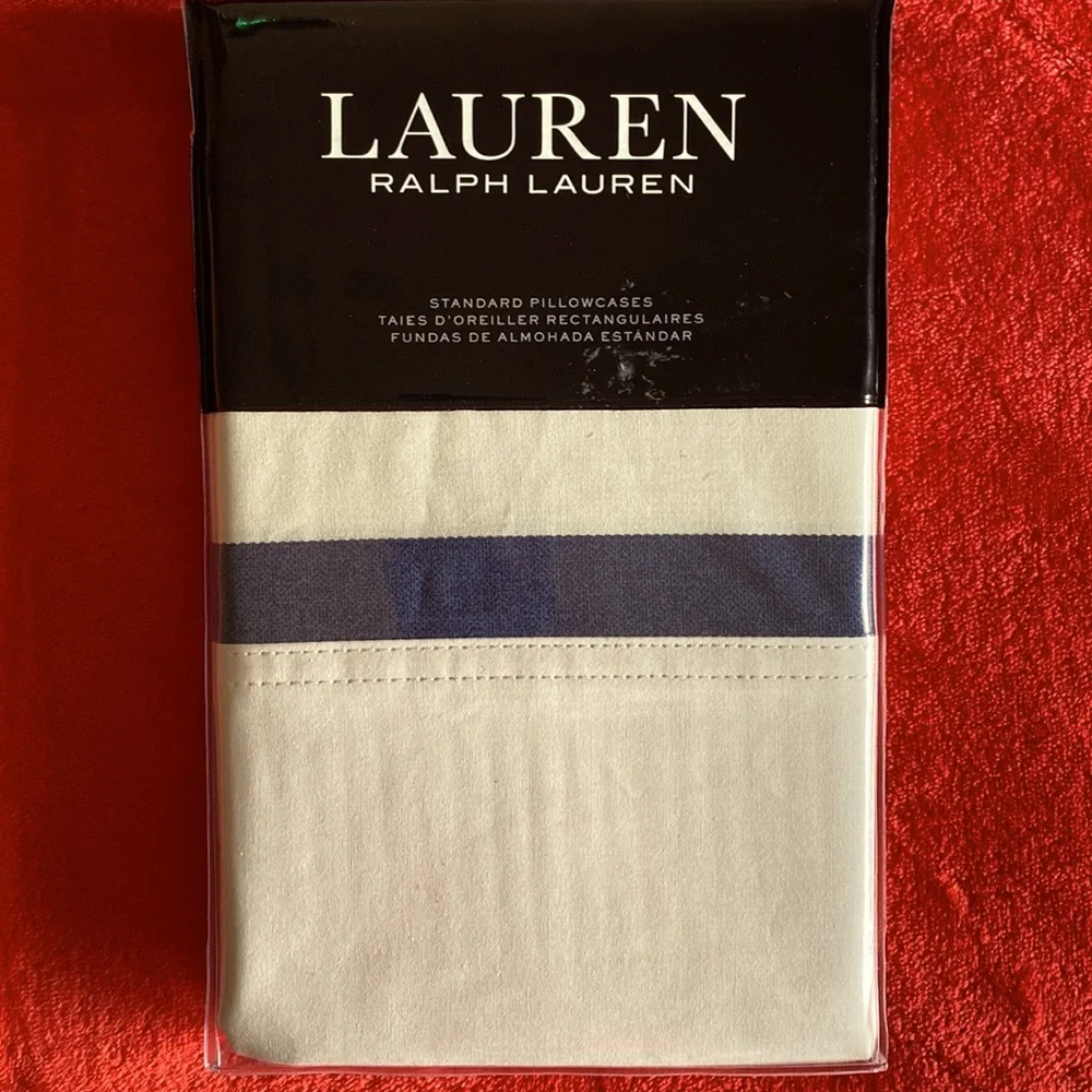 LRL Evan Stripe Standard size set of Pillowcases.